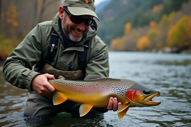 Pesca de truta em rios de água fria