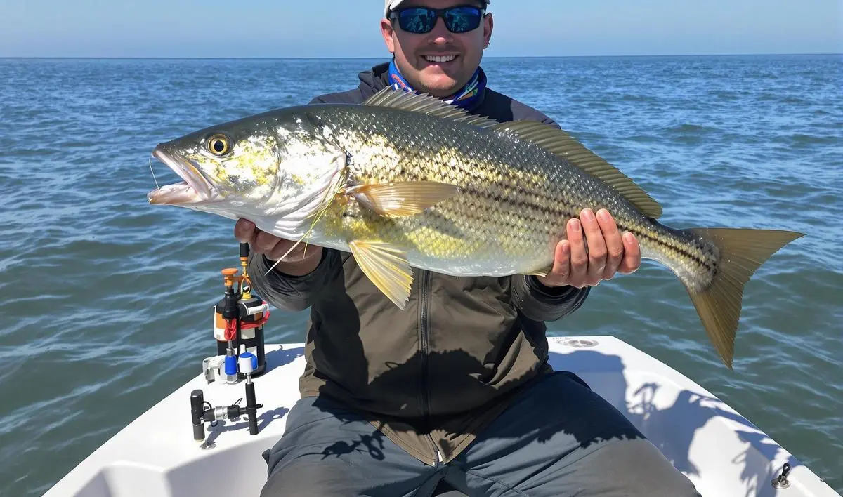 Pesca de corvina com linha fina