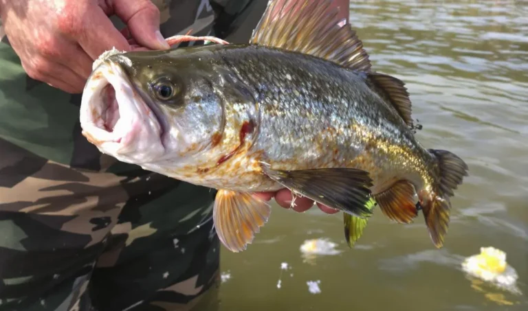 Pesca de piranha com isca de carne