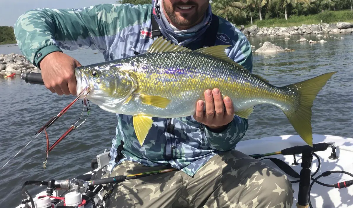 Pesca de dourado em águas rápidas com isca artificial