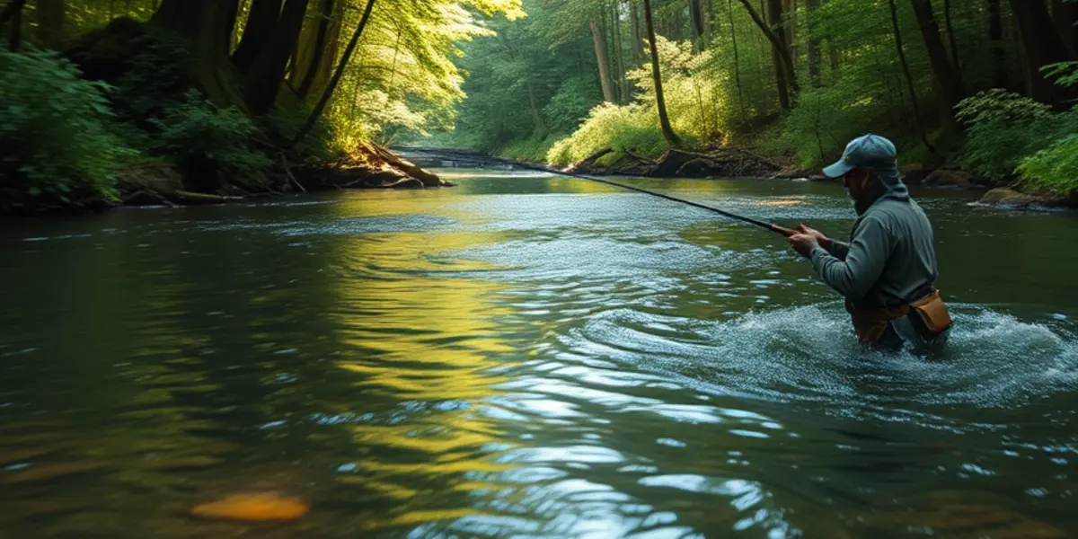 Pesca de peixes pequenos em riachos
